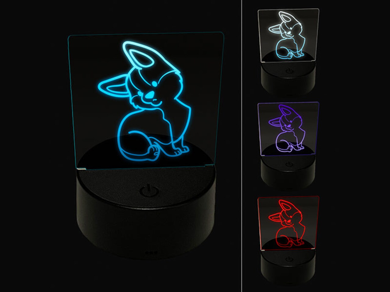 Pembroke Welsh Corgi Sitting Dog 3D Illusion LED Night Light Sign Nightstand Desk Lamp